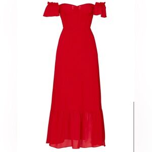 Reformation, Cherry Red Butterfly Dress SZ 4
